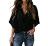 Women's Blouses Factory Direct Formal Fashion Sexy Tops Offices Women Casual Loose V Neck Shirt Soft Elegant High Quality Chiffon