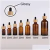 Verpakkingsflessen Groothandel 15 ml 20 ml 30 ml 50 ml 100 ml Lege hervulbare fles Amber glazen druppelflesje Monsterflessen Potten met bamboe C Dhgbr