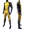 Cosplay Volwassen Mannen Halloween Carnaval Wee Nieuwe Gele Outfit Logan Cosplay Afdrukken Jumpsuit Superheld Kostuum