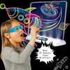 Intelligence toys 3D Magic Drawing Tablet Luminous Three Dimensional Writing Board Toy For Kids Educational Learning Toys Gift 231030