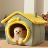 犬小屋の折りたたみ式犬小屋の犬小屋のペット犬ベッド冬の温かい猫のベッド巣快適な子犬洞窟ソファペット製品231030