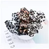 Hair Accessories Brand Chiffon Hairbands Leopard Printed Ponytail Holders Floral Scrunchie Elastic Bands Snake Printing Women Acceso Dhqag