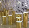 Party Decoratie 7 stks/set) Bruiloft Gelegenheid Moderne Metalen Podium Achtergrond Gouden Plint Stand Voor Bruiloft Baby Douche Decor Qq314