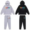 Hoodie Trapstar Full Tracksuit Rainbow Handduk Broderi avkodning av huvor och kvinnor Sportkläder kostym dragkedja byxor storlek