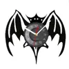 Orologi da parete Decorazione domestica gotica Orologio da record a pipistrello a doppia testa Lampada a LED con telecomando Regalo di Halloween