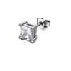 Stud Rock Square 4 Prong Black White Zirconia örhängen för män Rostfritt stål Iced Out Hip Hop Jewelry Drop Delivery Dhptd