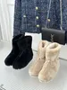 Dames enkellaars Designer Luxe Martin Desert Boots Zwart en Bruin 100% echt leer gewatteerde winterschoenen met veters Rubberen profielzool met doos