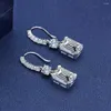 Boucles d'oreilles pendantes de haute qualité en or blanc massif 14K, goutte de Moissanite pour femmes avec certificat