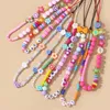 Keychains färgglada blommiga bokstäver Key Chain Women's Fashion Romantic Bohemian Vintage Charm Korean 90 -talets estetiska telefonkedjor