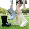 Bottes de pluie Mode haut Tube femmes Paltform bottes de pluie pour femmes en plein air imperméable chaussures de bateau antidérapant été femmes bottes de pluie 231030