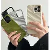 Luxe 3D Zijde Golvend Patroon Telefoon Case Voor iPhone 14 13 12 11 Pro Max X XR XS Max 7 8 14 Plus Effen Kleur Glossy Cover Bumper