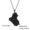 Pendant Necklaces Fashion Iraq Map Necklace Women Men Frame With Arabic Islamic Charm Stainless Steel No Fade Irish Jewelry Gifts