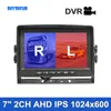 Moniteur de voiture avec vue arrière AHD IPS de 7 pouces, prend en charge la caméra 1080P, enregistrement vidéo, affichage de deux caméras, Image