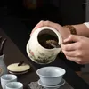 Bouteilles de stockage réservoir en porcelaine café scellé bidon Caddy peut pot peint conteneur bonbons grande boîte à épices thé