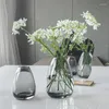 Vasos estilo minimalista pequeno e fresco vaso de vidro combinação nórdica ins decoração de casa arranjo de flores