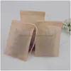 Herramientas de té de café 100 PCS / LOTE Bolsas de filtro Bolsas de papel natural sin blanquear Infusor Bolsa vacía con Dstring Drop Entrega Hogar Jardín Cocina Din DHXVP