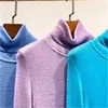 Women's Sweaters Early Autumn Thin Knit Sweater Multicolored Cashmere Long Sleeve Turtleneck Slim Knitted Bottoming Jumper For Lady