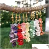 Charm Fashion Women Chip Stone Earring Jewelry Crystal Gold Dangle Earrings Citrine Rose Quartz Gravel Hook Birthday Gift Dro Dhgarden Dhuqg