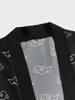 Ethnische Kleidung Herren Kimono Dreiviertelärmel Weiße Wolke Digitaldruck Strickjacke Hemd Shorts Anzug 2023 Urlaub Freizeit Zweiteilige Sui