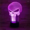 Nachtlichter, kreativer Totenkopf, 3D-Licht, Anime für Schlafzimmer, Dekoration, niedlich, Geburtstag, Farbe, Geschenk, LED-Lampe, Manga, Kind, Liebe, Halloween-Geschenk