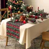 Tovaglia Anno Verde Fiocco di neve Bandiera scozzese Tappetini da pranzo Decorazione natalizia Cucina Stoviglie occidentali