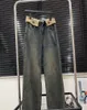 New Light Dark Blue Designer Brand Women S Pants Street denim jeans gamba dritta