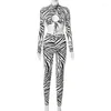 Zweiteilige Damenhose XL-Chinesischer Stil Zebra Sexy Korsett Schlinge Druckmuster Whort 2-teiliges Kleidungsset Outdoor Nachtclub Bar Damenhose