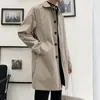 Mens Trench Coats M5XL Plus Size Coat Loose fit Long Lapel Single Breasted Windbreaker Jacket Button Overcoat Men Clothing XXXXXL 231027