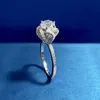 Anel de diamante de moissanite flor solitaire 100% real 925 prata esterlina festa de casamento anéis de banda para mulheres joias de noivado