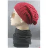 Beanie/Skull Caps 6 Colors Adt Winter Small Twist Knitted Hat Oversized Chunky Plover For Men And Women Soft Knit Drop Delivery Fashio Dhdl8