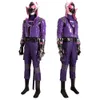 Cosplay Halloween carnaval Miles Cosplay Costume hommes adultes à travers le verset héros violet tenue avec accessoires