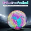 Balls Luminous Reflective Football Holographics Glowing Soccer Size 4 5 Night Sport Training Entertainment for Kids Adults Practice 231030