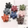 Hårtillbehör Autumn Small Flower Shaped Clips for Women Plastic Hairpins Kids Frosted Crab Claw Clip Barrette Drop Delivery Prod DH3PW