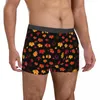 Underbyxor tryckt Boxer Retro Maple Fallen Leaves Shorts Panties Men's Underwear Leaf Bettable för Homme Plus Size