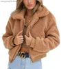 Misto lana da donna Inverno Elegante Donna Spessa Teddy Bear Tasca Giacca in pile Cappotto caldo Zip Up Outwear Soprabito Giacca in morbida pelliccia Cappotto in peluche femminile T231030