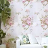 Fonds d'écran fleur papier peint rose blanc européen chaud chambre salon canapé TV fond romantique floral mural salon de beauté