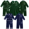 Pyjamas småbarn Baby Boys Girls Velvet Christmas Set Kids Winter Holiday Clothing Lägg till ditt textnamn Sleepwear Anpassad 231030