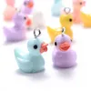 10pcs misturam encantos de resina de pato de animais fofos encantos de resina para fabricar bracelete colar de colar jóias pingentes jóias jóias de moda babas de pato pingente pingente pingente pato