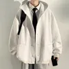 Мужские куртки, мужская осенне-зимняя вафельная простая толстовка на пуговицах с капюшоном, пальто, кардиган, куртка с двойным карманом и длинными рукавами, 2023