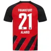 2023 24 Clube de Futebol Eintracht Frankfurt 15 Ellyes Skhiri Jerseys 7 Omar Marmoush 26 Junior Dina Ebimbe 1 Kevin Trapp William Pacho Camisa de Futebol Kits Preto Vermelho Branco