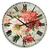 Horloges murales gris analogique rond traditionnel CLM31082-C23 décor de pièce style coréen réveil fondant la maison