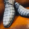 Pure handmade men's shoes business suit shoes mesure crocodile leather Oxford shoes real crocodile leather artificially dyed Customizable in any color