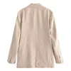 Trajes de mujer moda Primavera 2023 chaqueta de ocio relajada albaricoque abrigo Vintage de manga larga con bolsillos prendas de vestir exteriores femeninas Chic