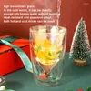 Wijnglazen (kan gegraveerd logo) 265 ml dubbellaags glas waterbeker kerstboomvormige thee verbrandingsbeveiliging koffiesap