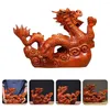 Decorações de jardim artesanato gabinete chinês dragão estátua ornamento decoração pequena mesa de madeira escritório em miniatura