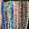 Natural Matte Jaspers Frosted Amazonite Agates Jades Quartz Turquoises Stone Round Spacer Pärla för smycken Making Armband Fashion Jewelrybeads