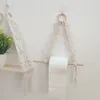 Tapeçarias suporte de tecido macrame parede pendurado boho decoração apartamento dormitório decoração chique boêmio casa geométrica planta prateleira de madeira