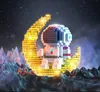 Мультфильм любовь космонавт микро строительные блоки Луна космонавт фигурки Земли алмазные мини-кирпичи фигурки игрушки для детей подарок на день рождения
