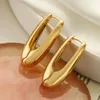 Hoop Earrings Design U-Shaped Water Drop For Women Metal Scenery Smooth Surface Oval Punk Ear Buckle Accessories Fashion Jewelry