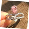Europejskie i amerykańskie projektanci transgraniczne światło luksusowy w kształcie gruszki Pierścień cyrkonowy Women Diamentowy Diament Diamentowy Koronę Diamentowy pierścień Zamknięty pierścień Zamknięty pierścień